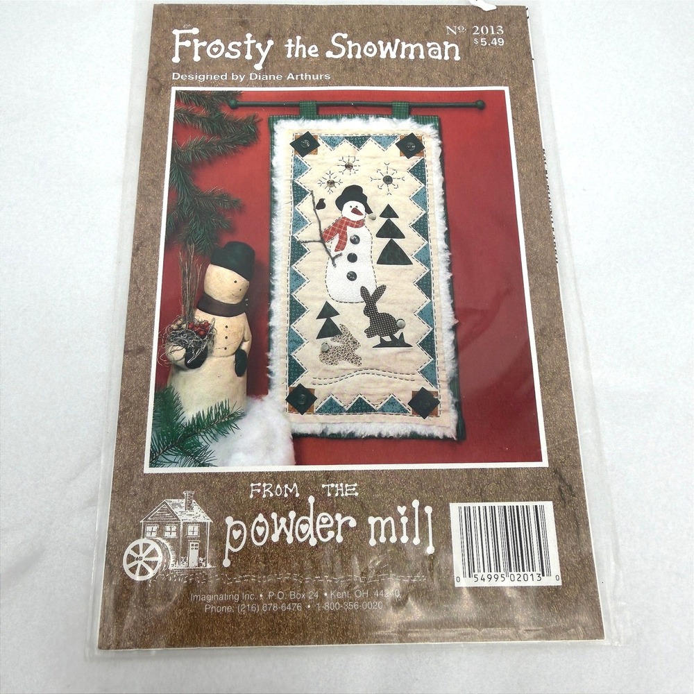From The Powder Mill Frosty the Snowman Applique Wall Hanging PATTERN Winter